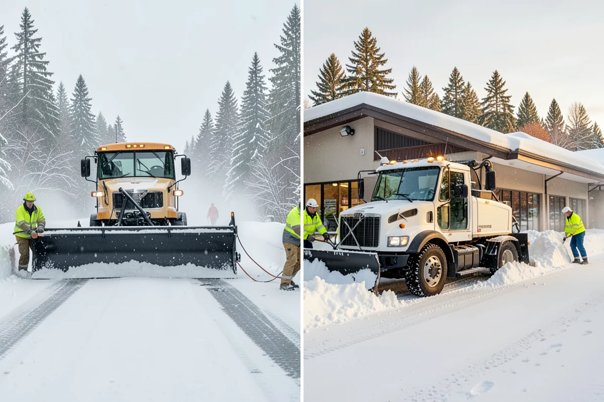 Hotel Snow Plowing in Federal Way, King County, WA - Set 24-hour priorities for the porte-cochere, entrances, and guest lot