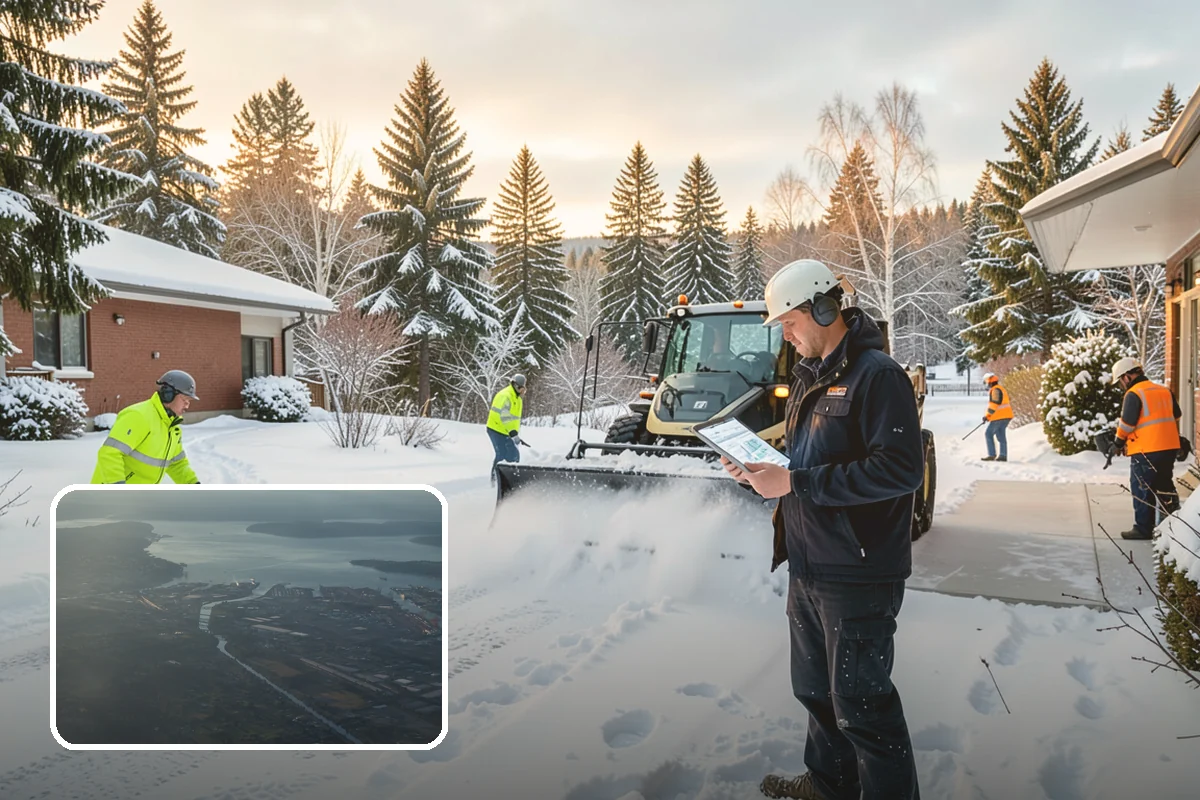 Hotel Snow Plowing in Fife, Pierce County, WA - Porte-cochere and guest lot cleared on a 24-hour basis