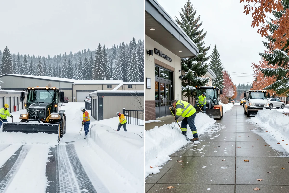 Hotel Snow Plowing in Fircrest, Pierce County, WA - Set 24-hour priorities for the porte-cochere, entrances, and guest lot