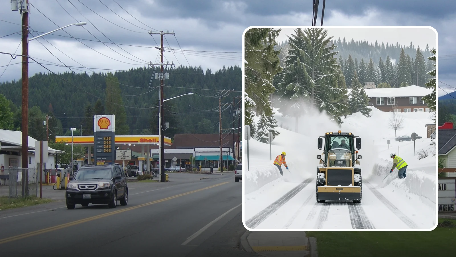 Hotel Snow Plowing in Granite Falls, Snohomish County, WA - We plow hotel lots, the porte-cochere, and guest entrances around the clock so arriving travelers always find safe access.