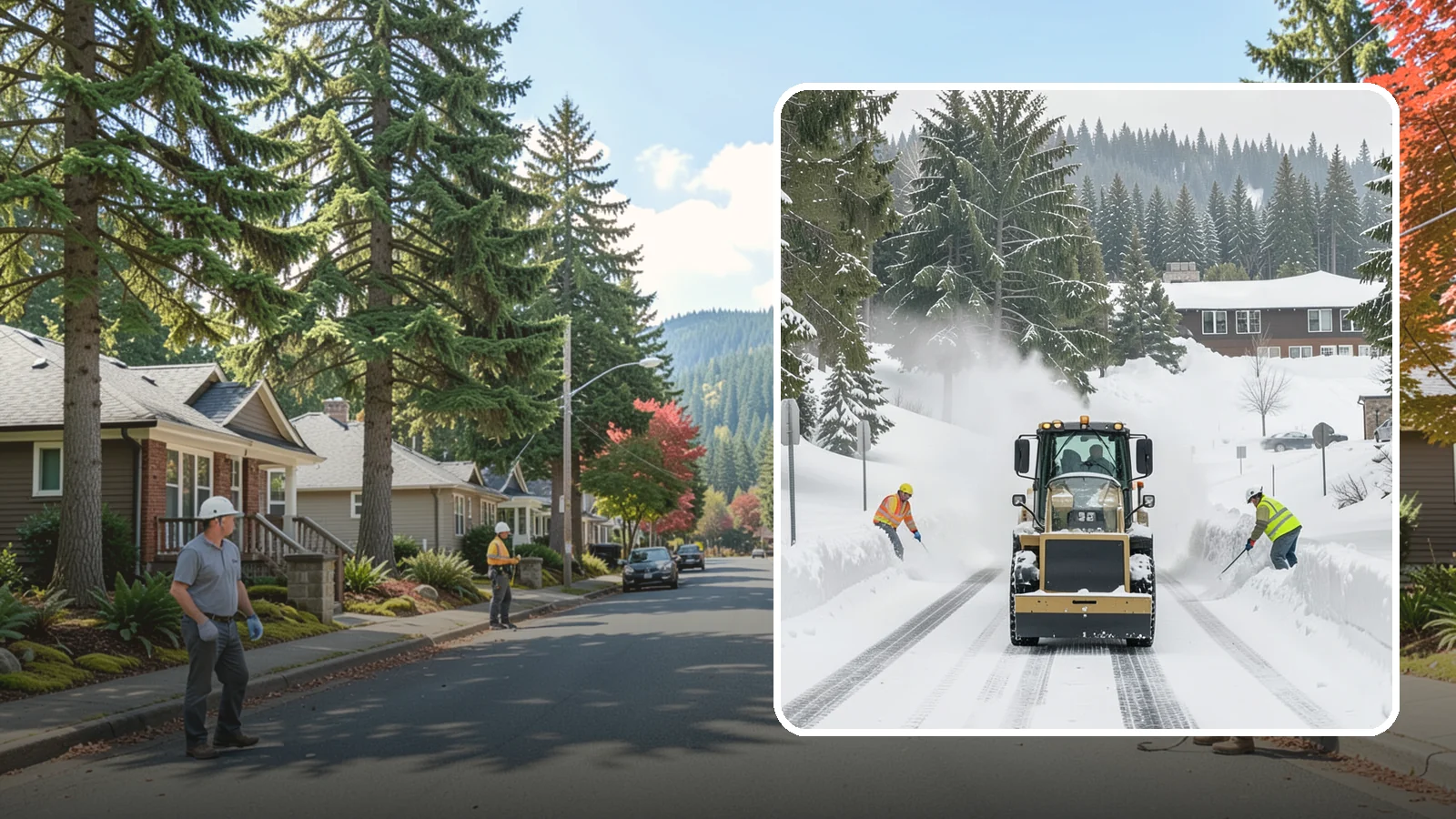 Hotel Snow Plowing in Hunts Point, King County, WA - We plow hotel lots, the porte-cochere, and guest entrances around the clock so arriving travelers always find safe access.