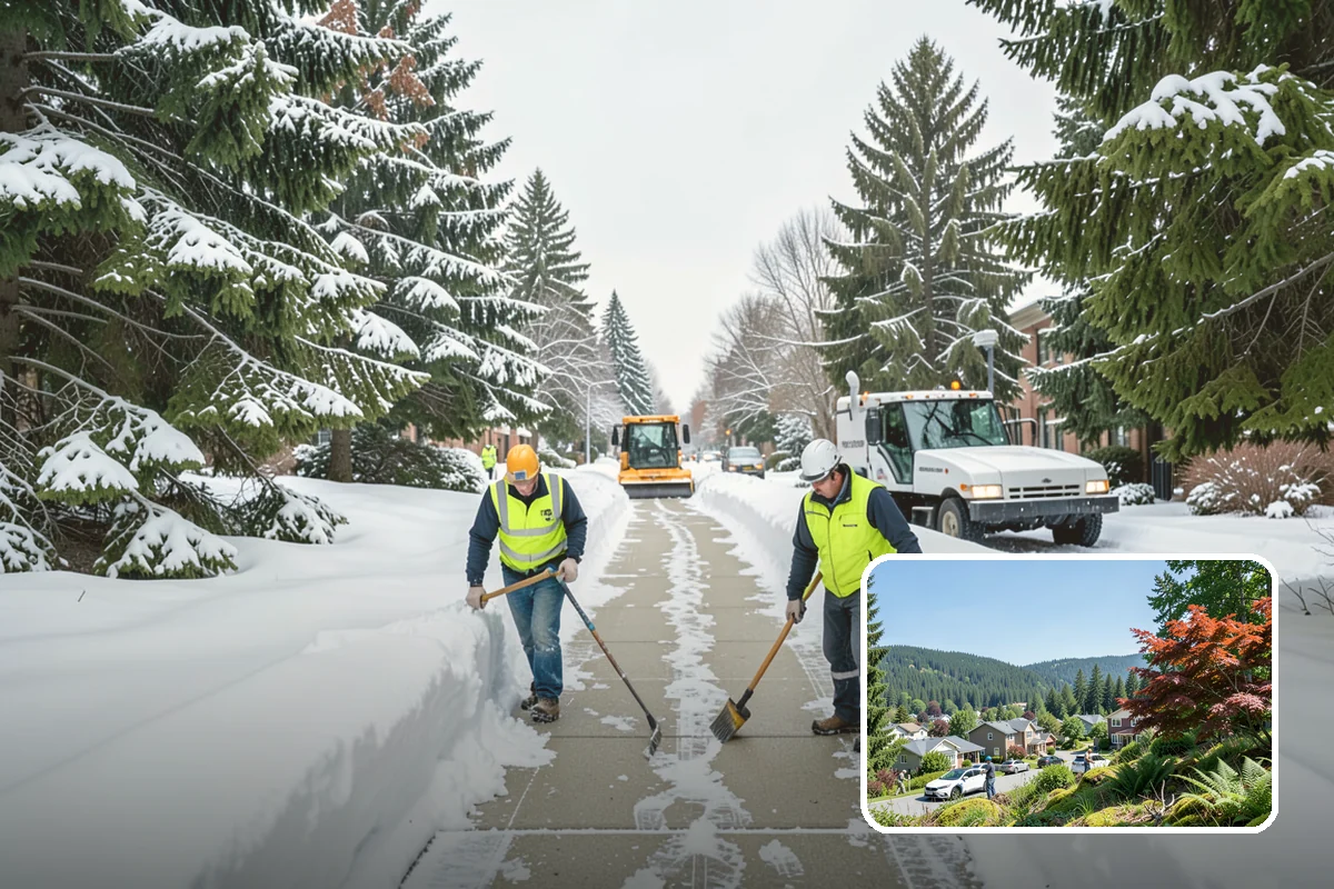 Hotel Snow Plowing in Index, Snohomish County, WA - Porte-cochere and guest lot cleared on a 24-hour basis