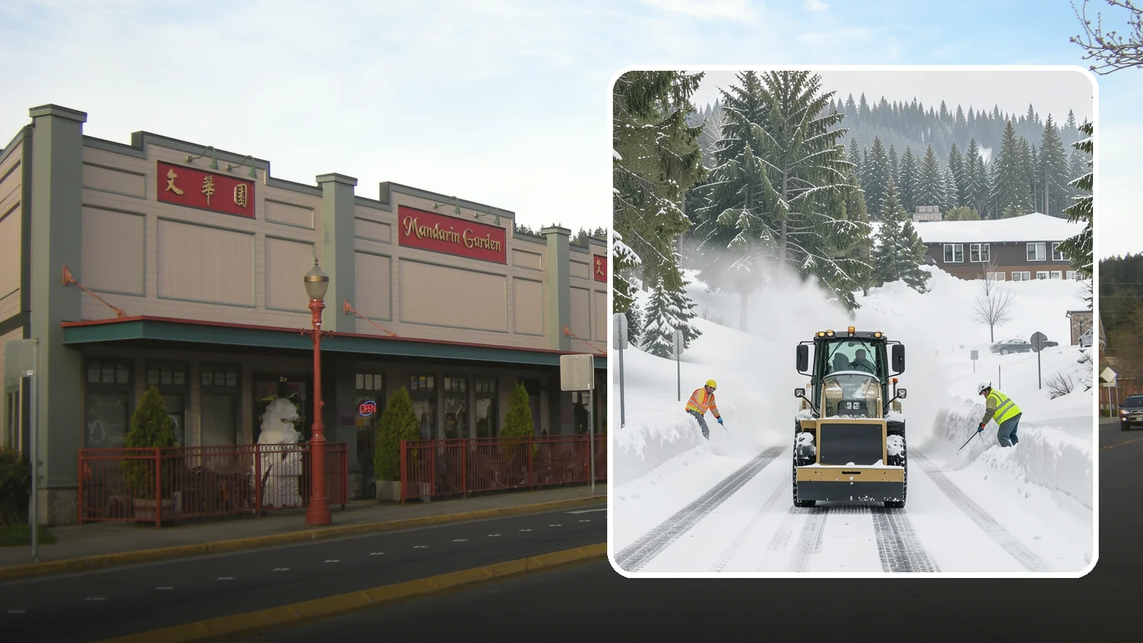 Hotel Snow Plowing in Issaquah, King County, WA - We plow hotel lots, the porte-cochere, and guest entrances around the clock so arriving travelers always find safe access.
