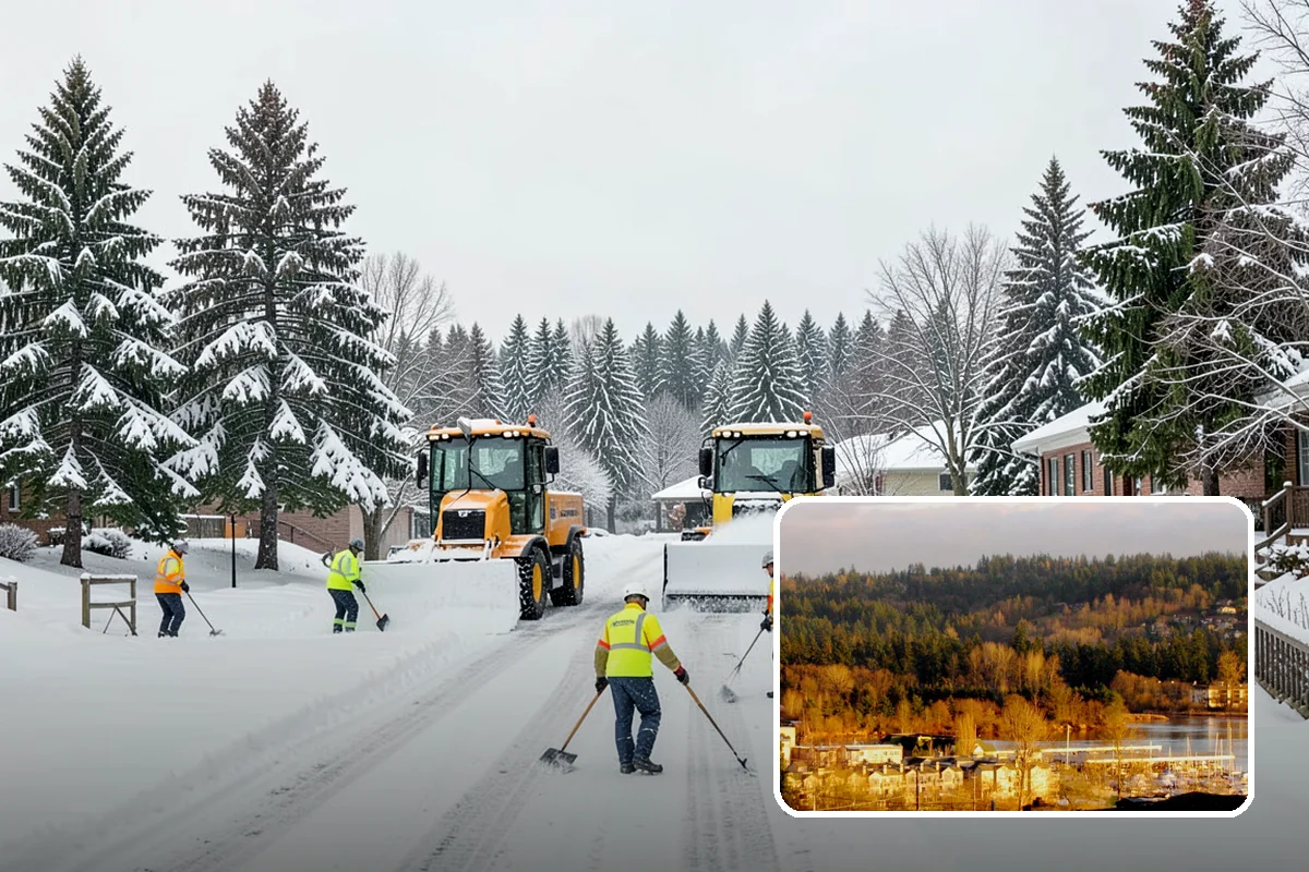 Hotel Snow Plowing in Kenmore, King County, WA - Porte-cochere and guest lot cleared on a 24-hour basis