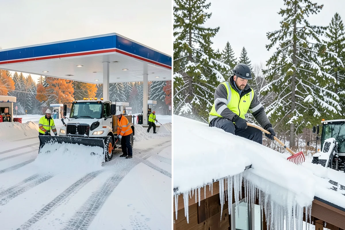 Hotel Snow Plowing in Kenmore, King County, WA - Set 24-hour priorities for the porte-cochere, entrances, and guest lot