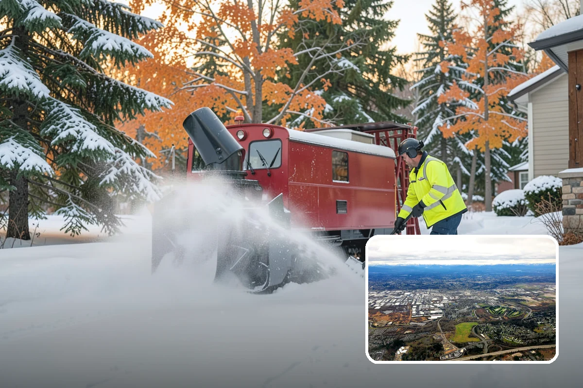Hotel Snow Plowing in Kent, King County, WA - Porte-cochere and guest lot cleared on a 24-hour basis