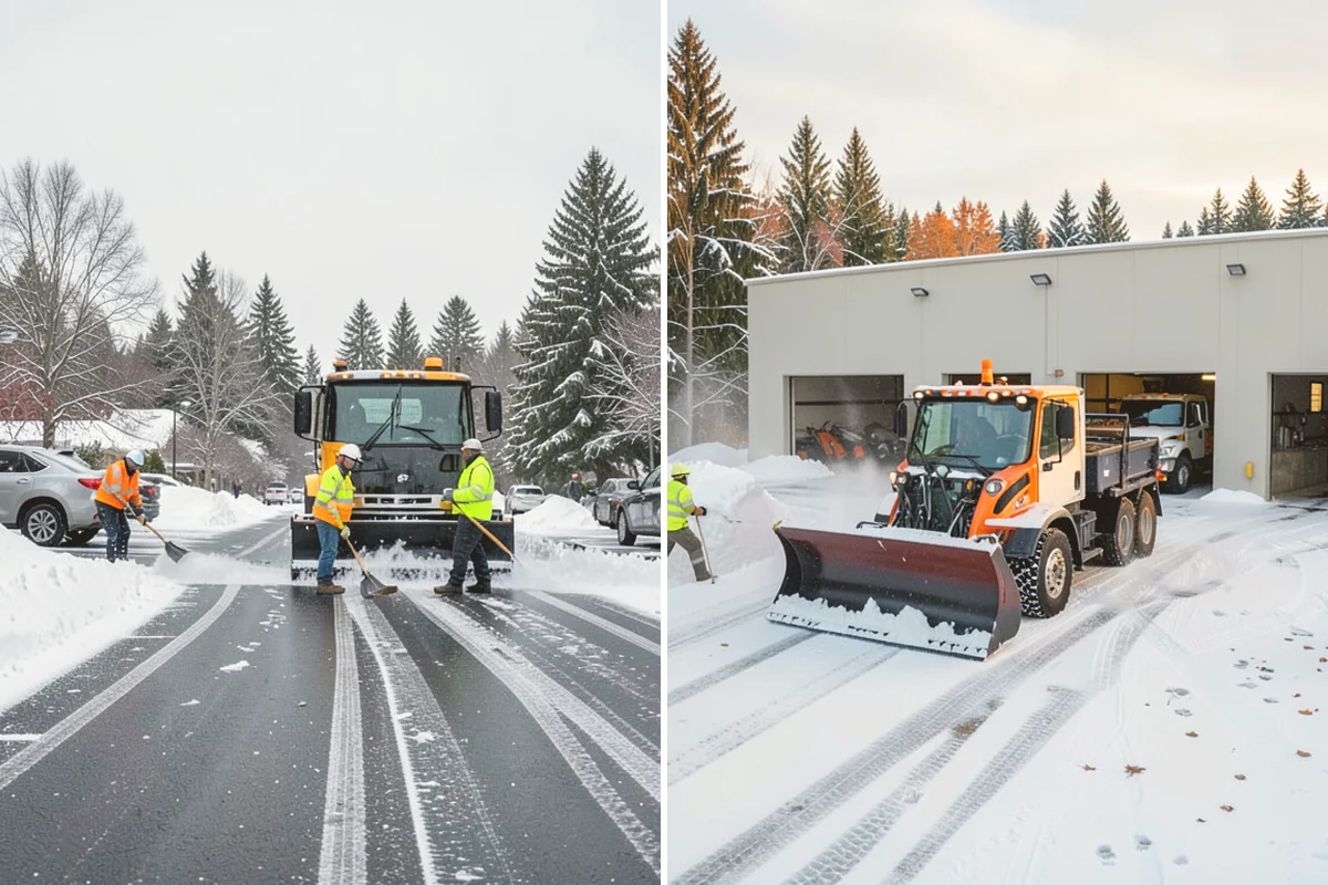 Hotel Snow Plowing in Kent, King County, WA - Set 24-hour priorities for the porte-cochere, entrances, and guest lot