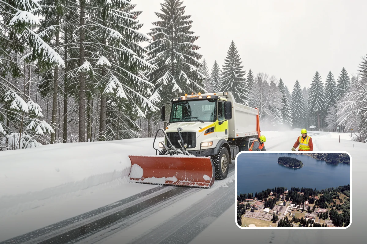 Hotel Snow Plowing in Lakewood, Pierce County, WA - Porte-cochere and guest lot cleared on a 24-hour basis