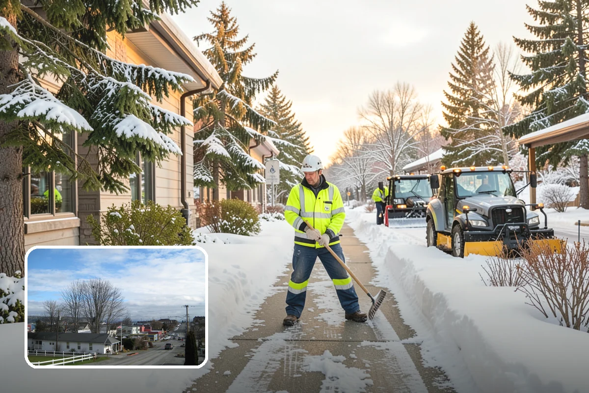 Hotel Snow Plowing in Langley, Island County, WA - Porte-cochere and guest lot cleared on a 24-hour basis