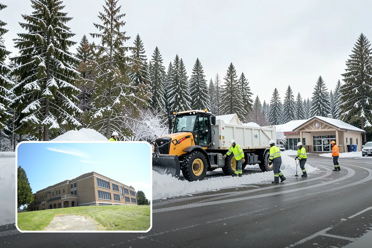Hotel Snow Plowing in Maple Valley, King County, WA - Porte-cochere and guest lot cleared on a 24-hour basis