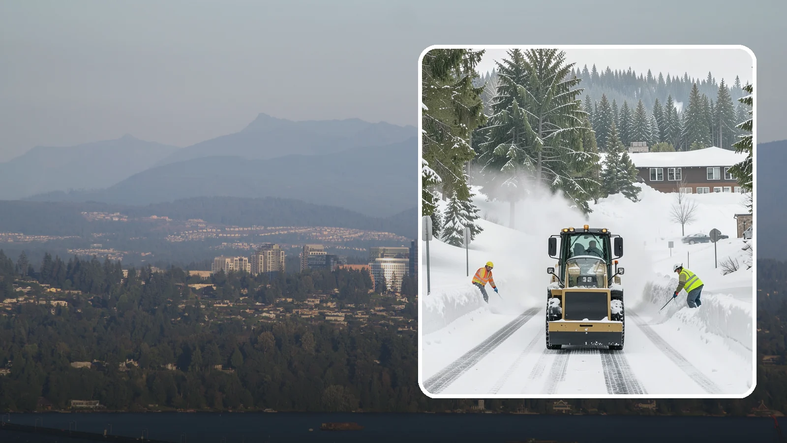Hotel Snow Plowing in Medina, King County, WA - We plow hotel lots, the porte-cochere, and guest entrances around the clock so arriving travelers always find safe access.