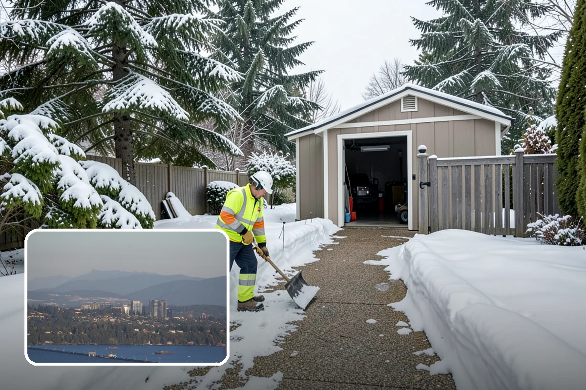 Hotel Snow Plowing in Medina, King County, WA - Porte-cochere and guest lot cleared on a 24-hour basis
