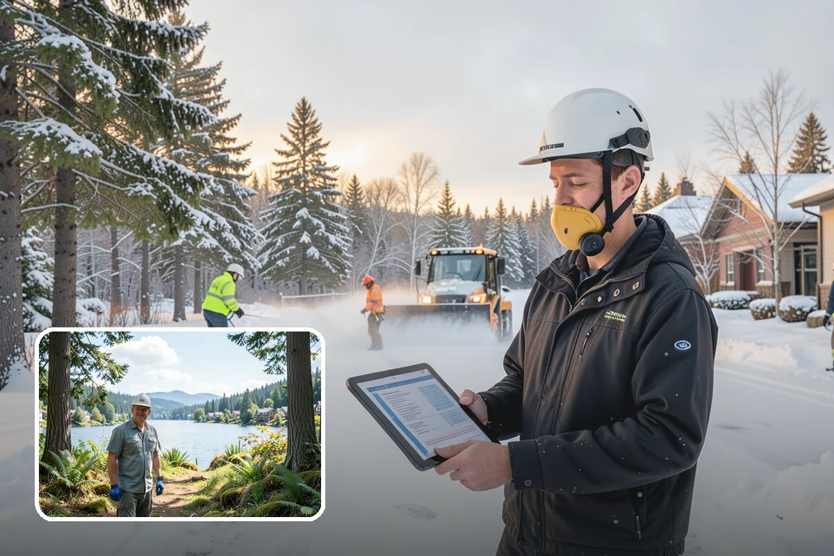 Hotel Snow Plowing in Milton, King County, WA - Porte-cochere and guest lot cleared on a 24-hour basis