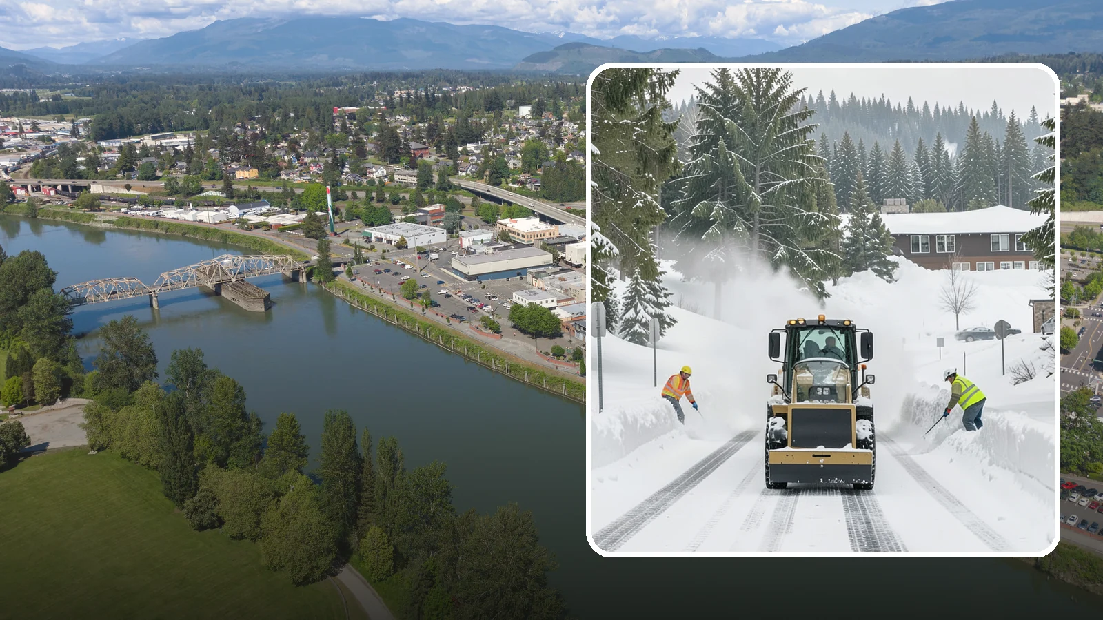 Hotel Snow Plowing in Mount Vernon, Skagit County, WA - We plow hotel lots, the porte-cochere, and guest entrances around the clock so arriving travelers always find safe access.