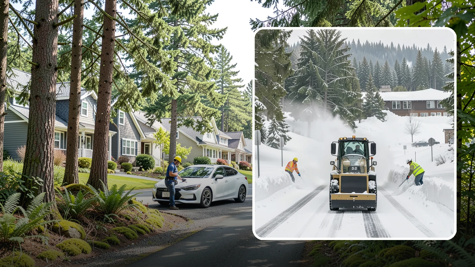 Hotel Snow Plowing in Normandy Park, King County, WA - We plow hotel lots, the porte-cochere, and guest entrances around the clock so arriving travelers always find safe access.