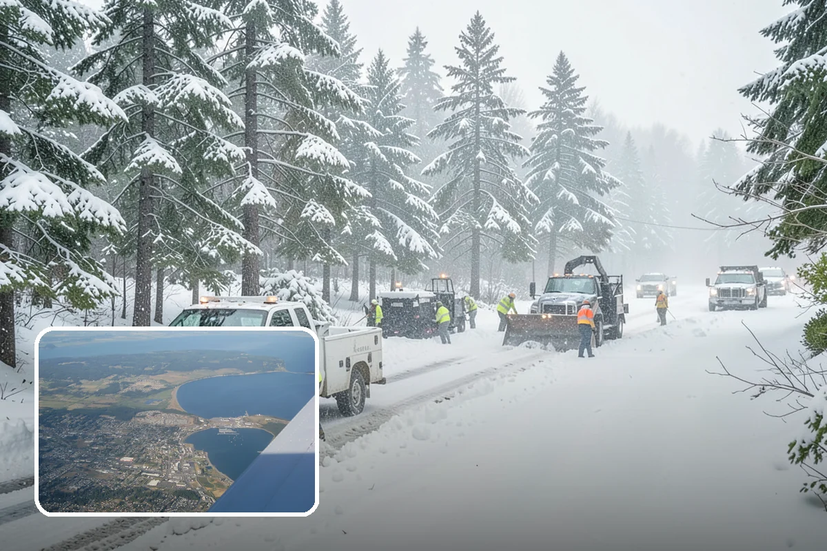 Hotel Snow Plowing in Oak Harbor, Island County, WA - Porte-cochere and guest lot cleared on a 24-hour basis
