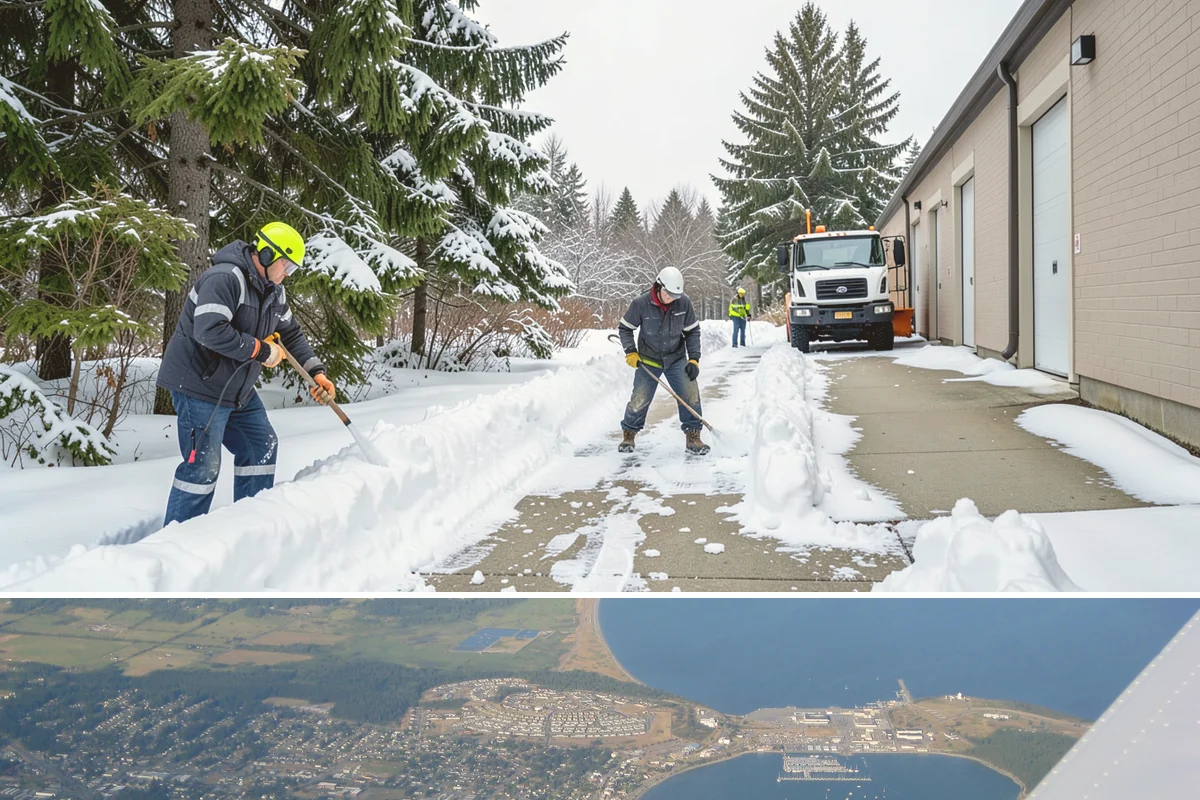 Hotel Snow Plowing in Oak Harbor, Island County, WA - Arrange 24-hour seasonal coverage before winter so guests always arrive to a clear entrance.