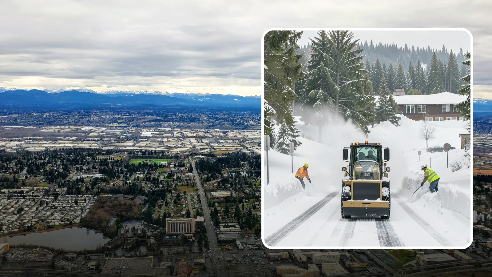 Hotel Snow Plowing in SeaTac, King County, WA - We plow hotel lots, the porte-cochere, and guest entrances around the clock so arriving travelers always find safe access.