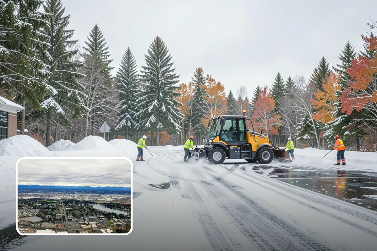 Hotel Snow Plowing in SeaTac, King County, WA - Porte-cochere and guest lot cleared on a 24-hour basis