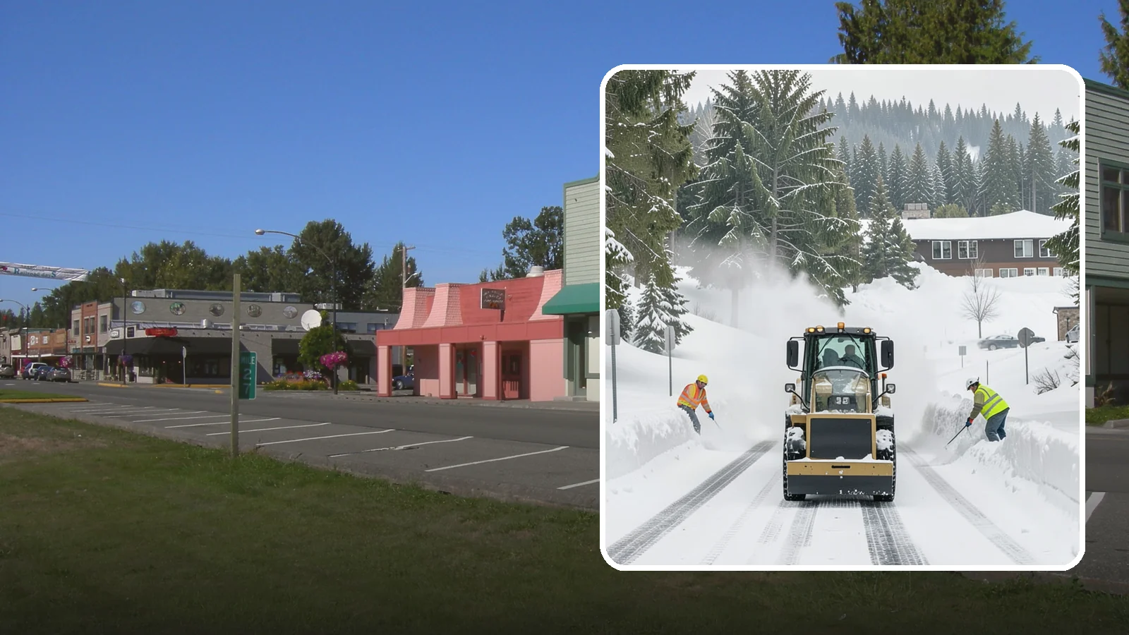 Hotel Snow Plowing in Snoqualmie, King County, WA - We plow hotel lots, the porte-cochere, and guest entrances around the clock so arriving travelers always find safe access.