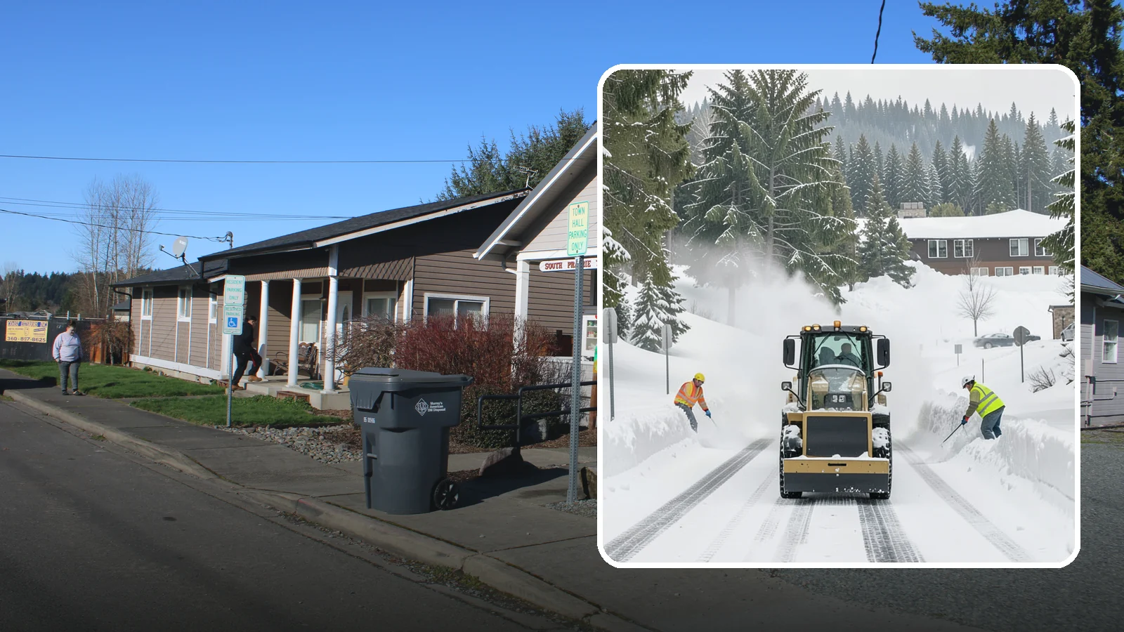 Hotel Snow Plowing in South Prairie, Pierce County, WA - We plow hotel lots, the porte-cochere, and guest entrances around the clock so arriving travelers always find safe access.