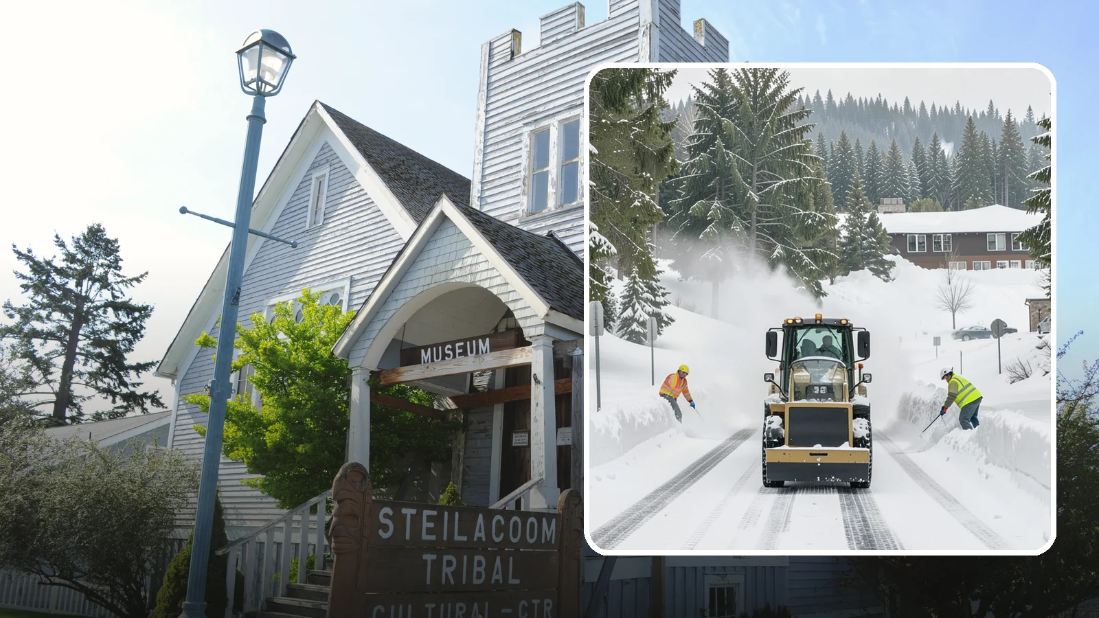 Hotel Snow Plowing in Steilacoom, Pierce County, WA - We plow hotel lots, the porte-cochere, and guest entrances around the clock so arriving travelers always find safe access.