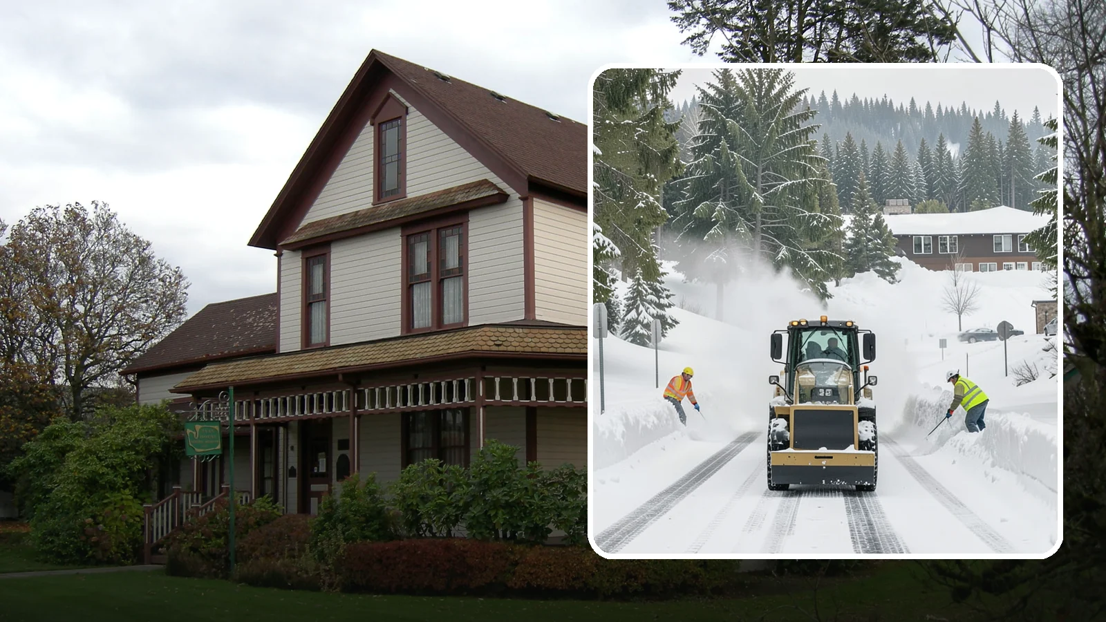 Hotel Snow Plowing in Sumner, Pierce County, WA - We plow hotel lots, the porte-cochere, and guest entrances around the clock so arriving travelers always find safe access.