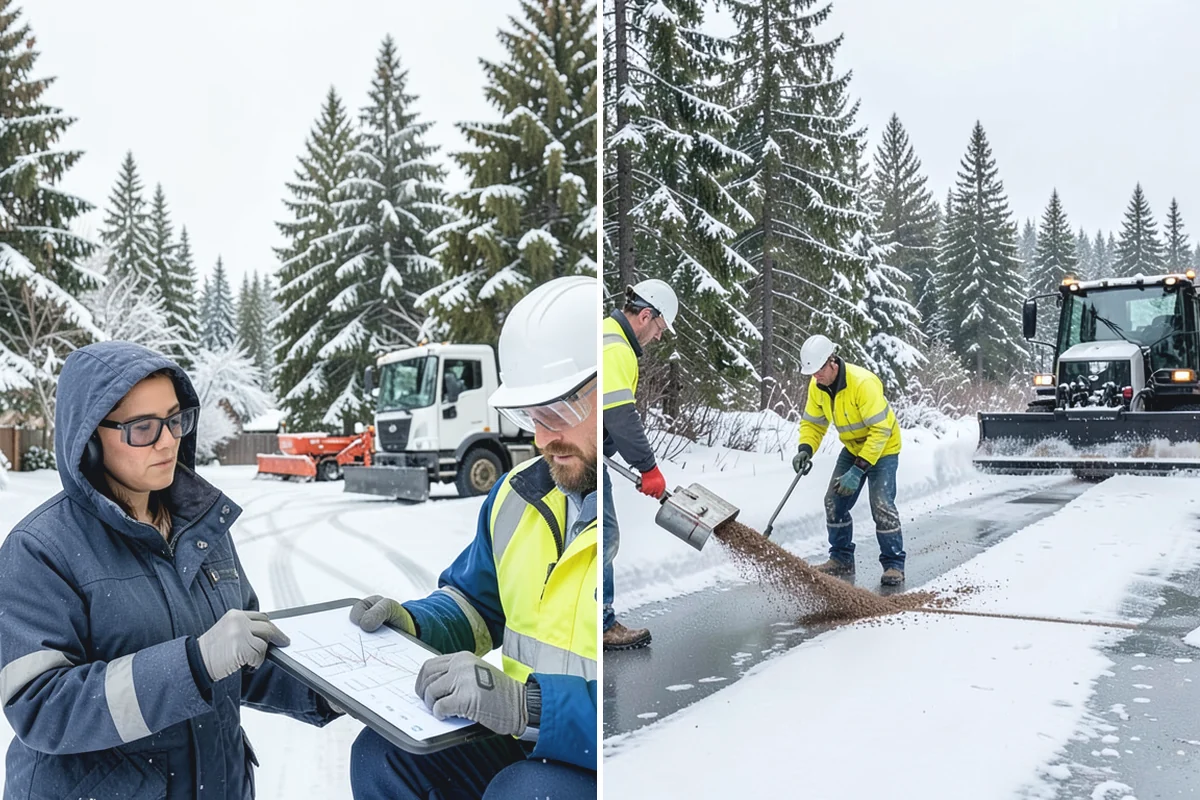 Hotel Snow Plowing in Wilkeson, Pierce County, WA - Set 24-hour priorities for the porte-cochere, entrances, and guest lot