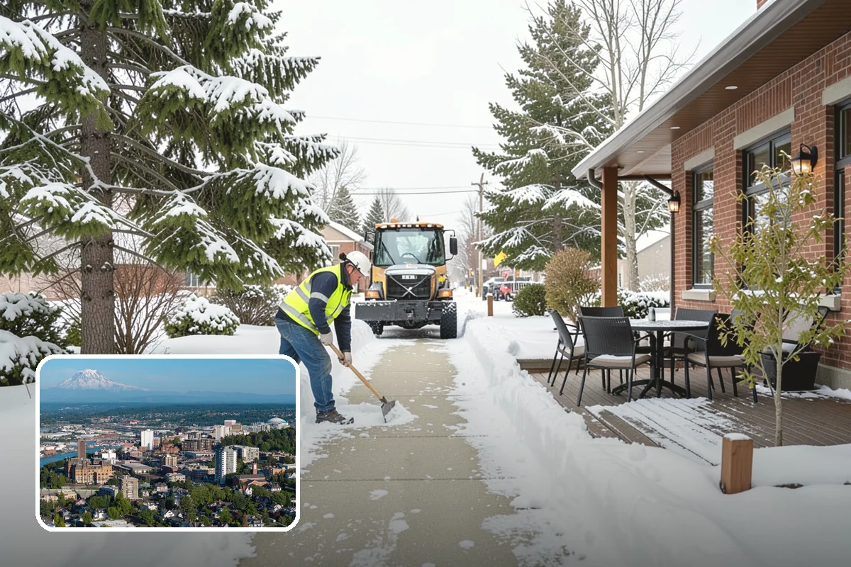 Hotel Snow Removal in Tacoma, Pierce County, WA - Round-the-clock clearing for guest arrivals