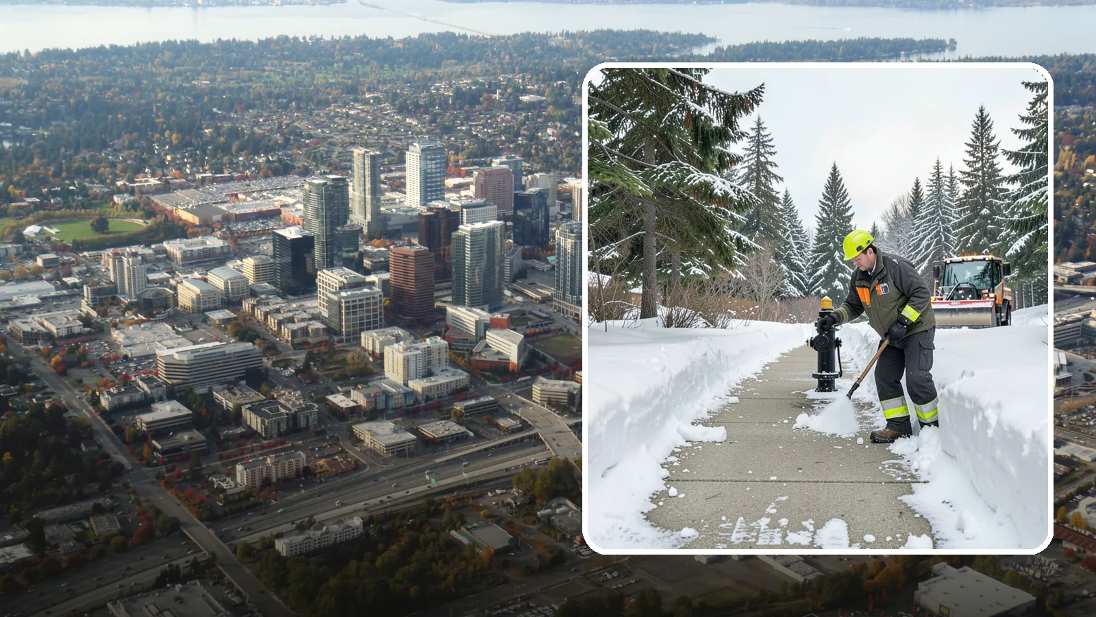 Hydrant Snow Clearing in Bellevue, King County, WA - We clear snow and ice from fire hydrants so crews can connect without delay in an emergency.