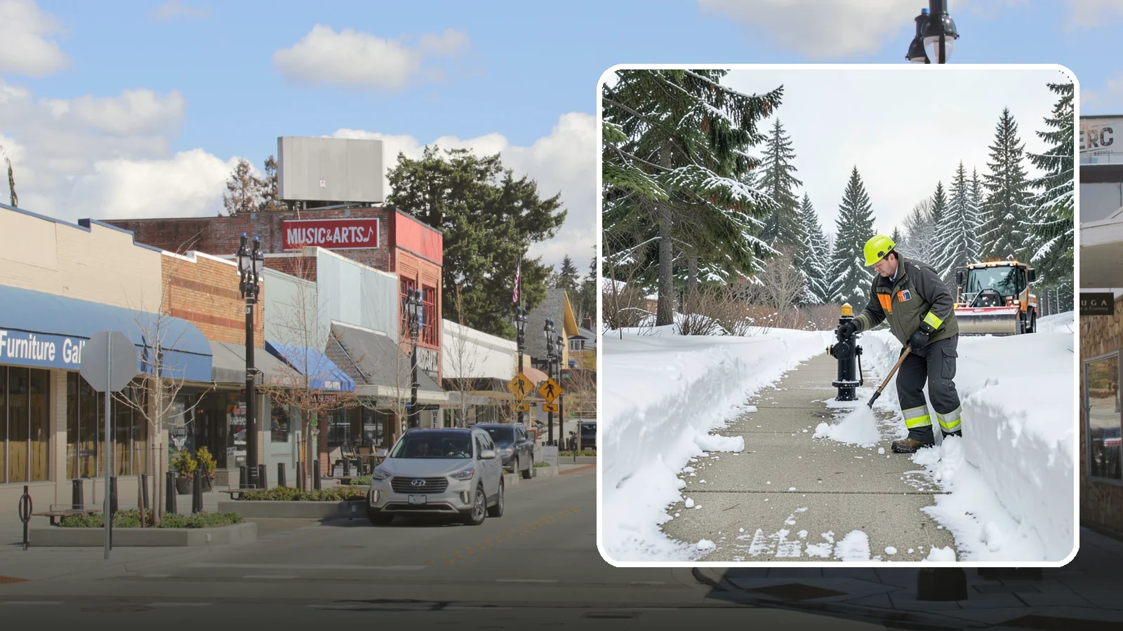Hydrant Snow Clearing in Bothell, King County, WA - We clear snow and ice from fire hydrants so crews can connect without delay in an emergency.