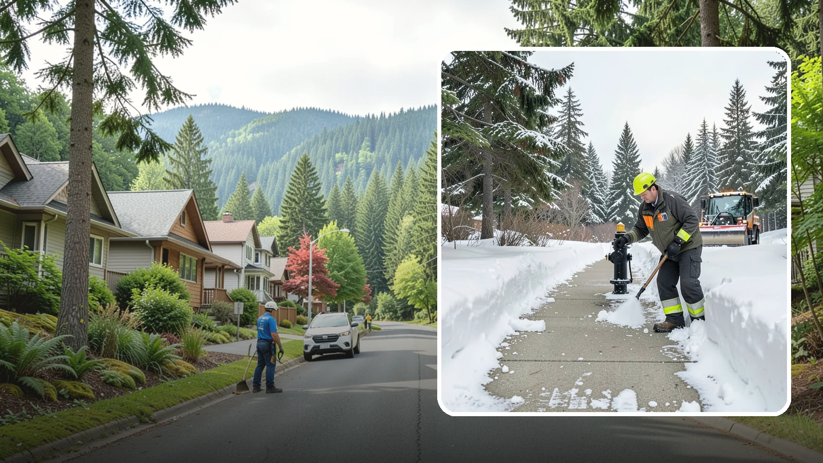Hydrant Snow Clearing in Darrington, Snohomish County, WA - We clear snow and ice from fire hydrants so crews can connect without delay in an emergency.