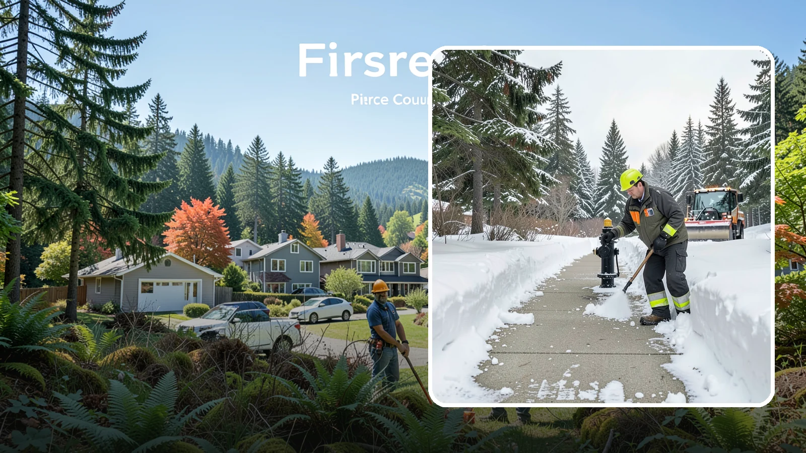 Hydrant Snow Clearing in Fircrest, Pierce County, WA - We clear snow and ice from fire hydrants so crews can connect without delay in an emergency.