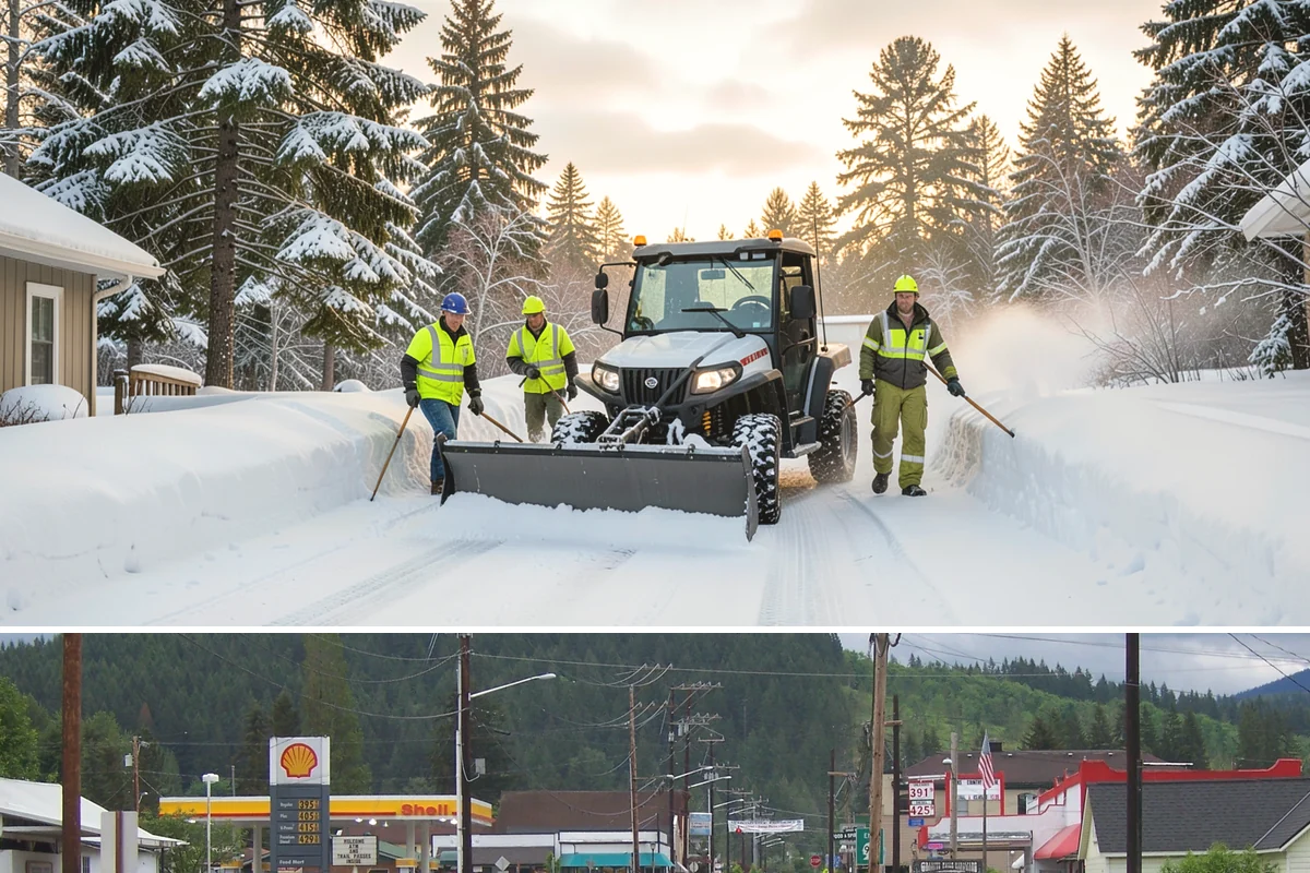 Hydrant Snow Clearing in Granite Falls, Snohomish County, WA - Hydrants need clearing immediately after any accumulating snowfall and whenever plowing pushes snow back over them through winter.