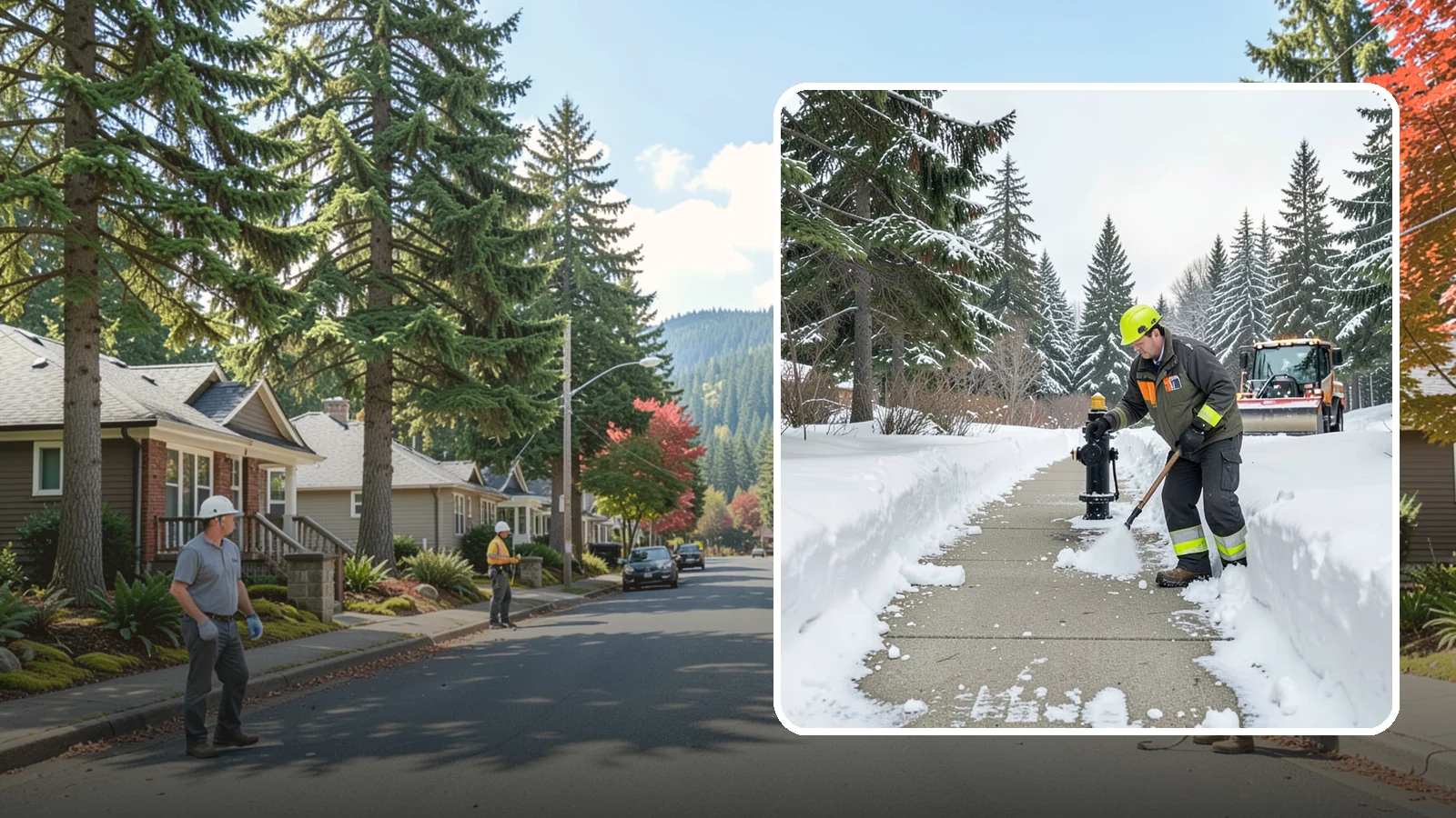 Hydrant Snow Clearing in Hunts Point, King County, WA - We clear snow and ice from fire hydrants so crews can connect without delay in an emergency.