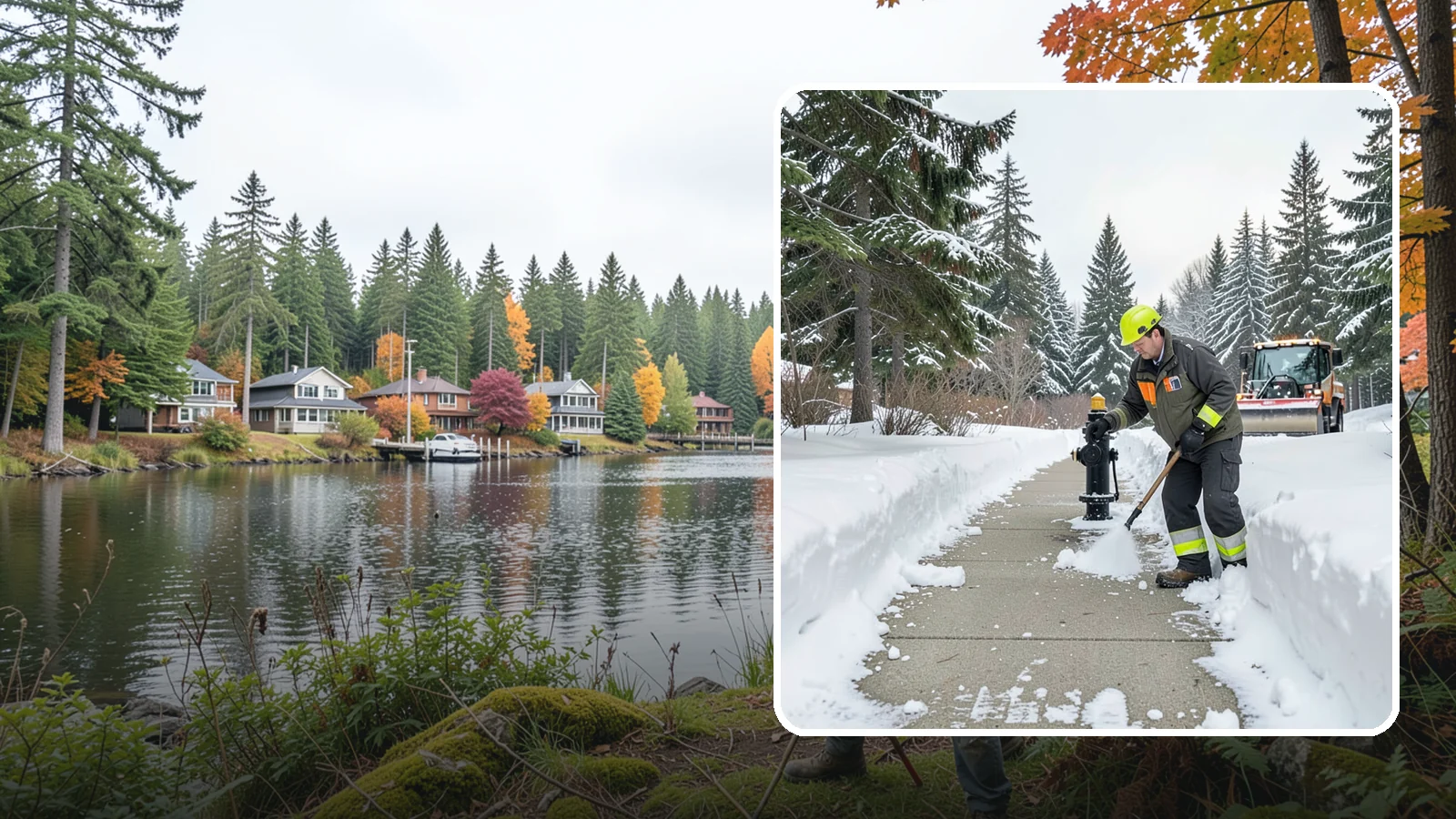Hydrant Snow Clearing in La Conner, Skagit County, WA - We clear snow and ice from fire hydrants so crews can connect without delay in an emergency.