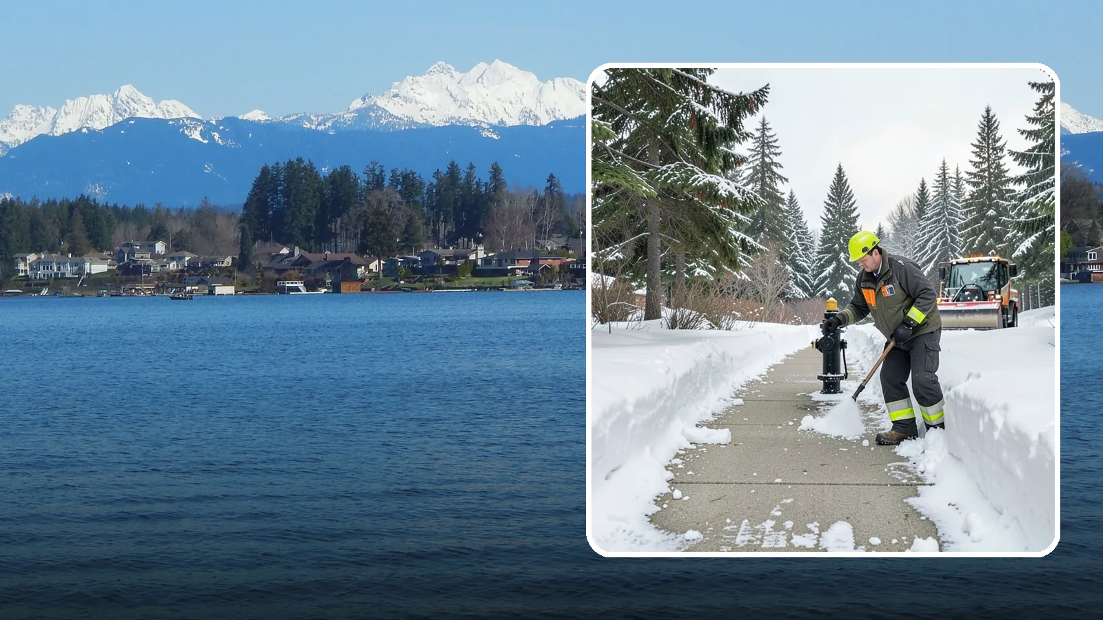 Hydrant Snow Clearing in Lake Stevens, Snohomish County, WA - We clear snow and ice from fire hydrants so crews can connect without delay in an emergency.