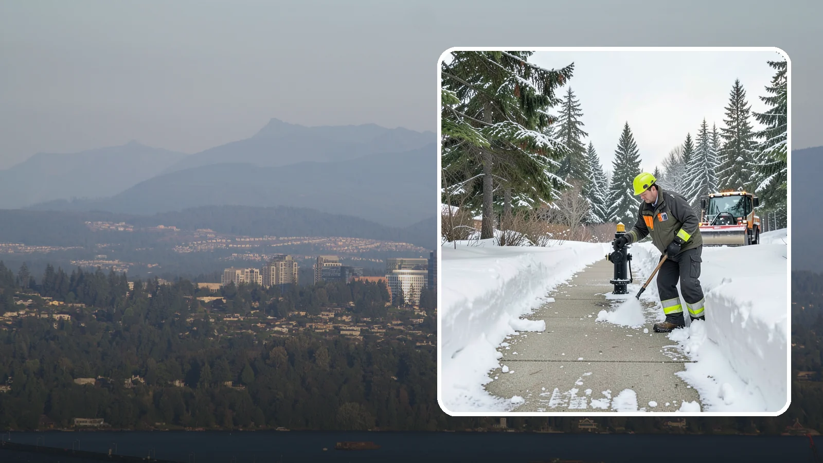 Hydrant Snow Clearing in Medina, King County, WA - We clear snow and ice from fire hydrants so crews can connect without delay in an emergency.