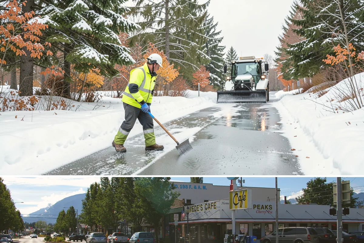 Hydrant Snow Clearing in North Bend, King County, WA - Hydrants need clearing immediately after any accumulating snowfall and whenever plowing pushes snow back over them through winter.