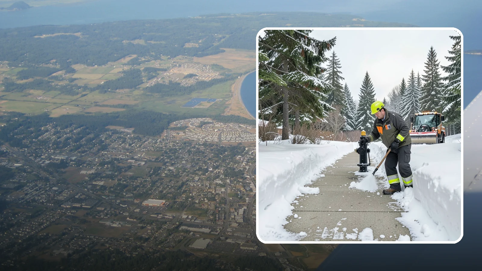 Hydrant Snow Clearing in Oak Harbor, Island County, WA - We clear snow and ice from fire hydrants so crews can connect without delay in an emergency.