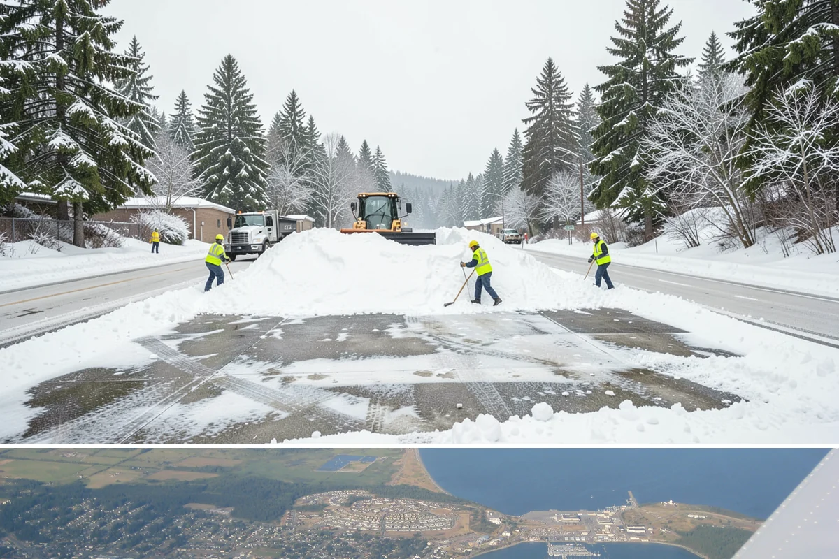Hydrant Snow Clearing in Oak Harbor, Island County, WA - Hydrants need clearing immediately after any accumulating snowfall and whenever plowing pushes snow back over them through winter.
