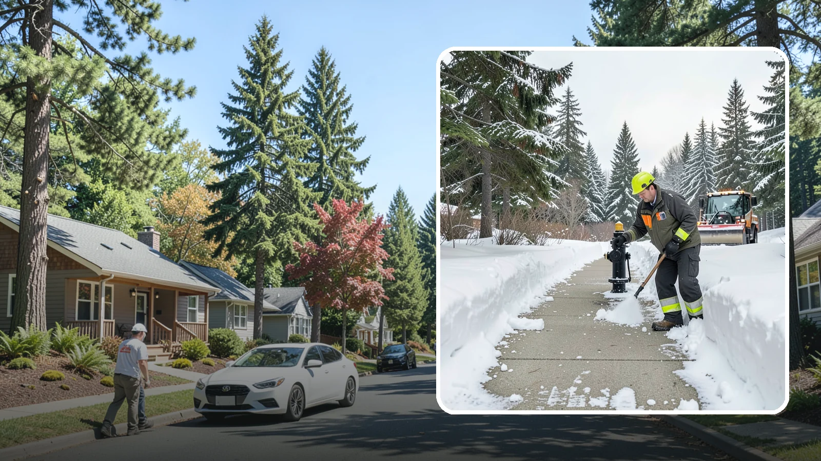 Hydrant Snow Clearing in Orting, Pierce County, WA - We clear snow and ice from fire hydrants so crews can connect without delay in an emergency.