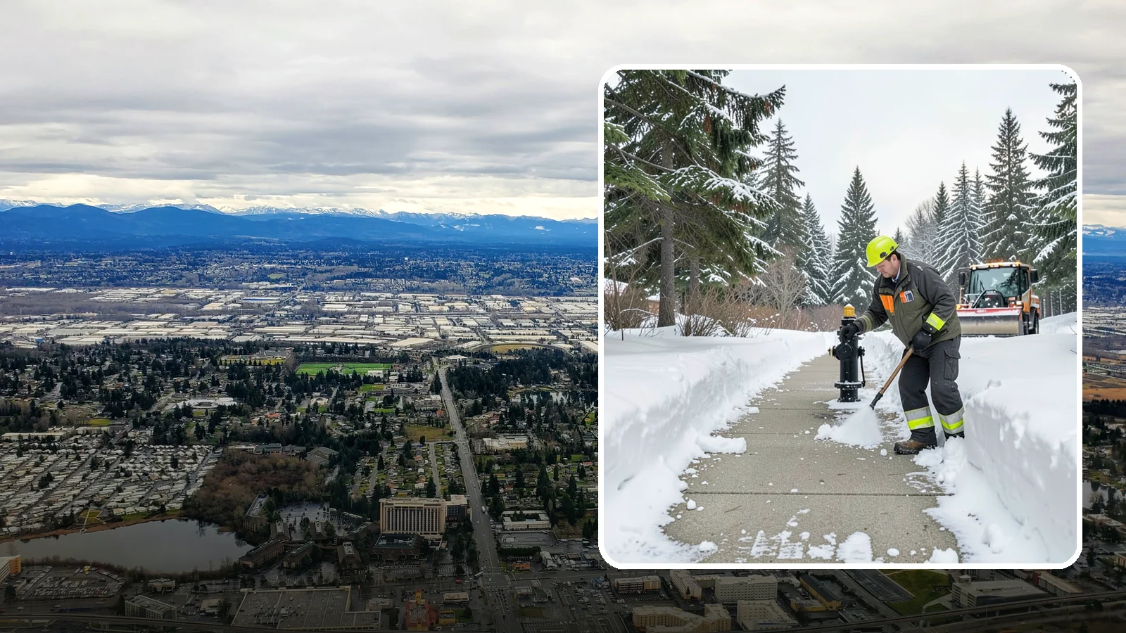 Hydrant Snow Clearing in SeaTac, King County, WA - We clear snow and ice from fire hydrants so crews can connect without delay in an emergency.