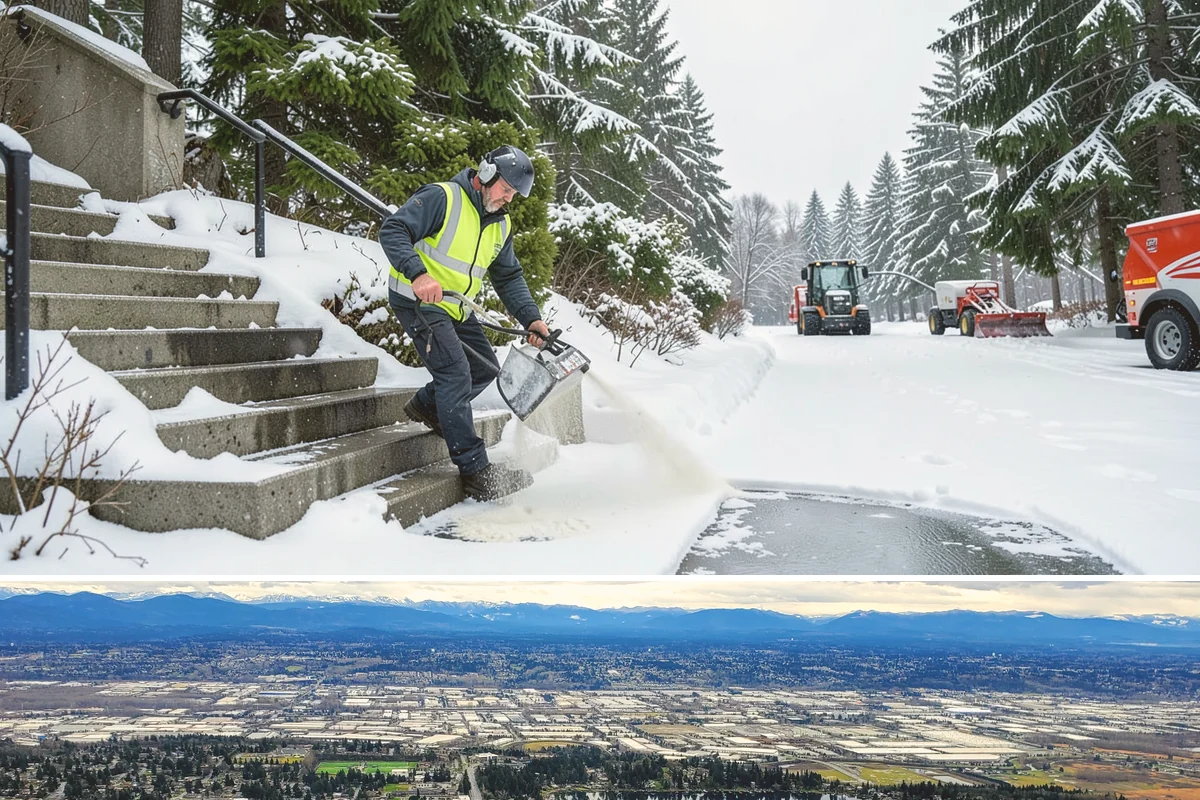 Hydrant Snow Clearing in SeaTac, King County, WA - Hydrants need clearing immediately after any accumulating snowfall and whenever plowing pushes snow back over them through winter.
