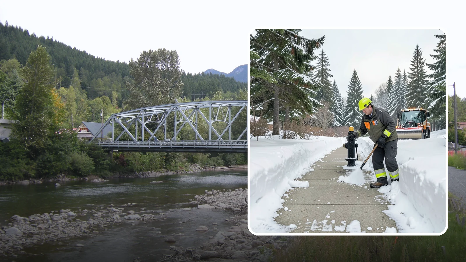 Hydrant Snow Clearing in Skykomish, King County, WA - We clear snow and ice from fire hydrants so crews can connect without delay in an emergency.