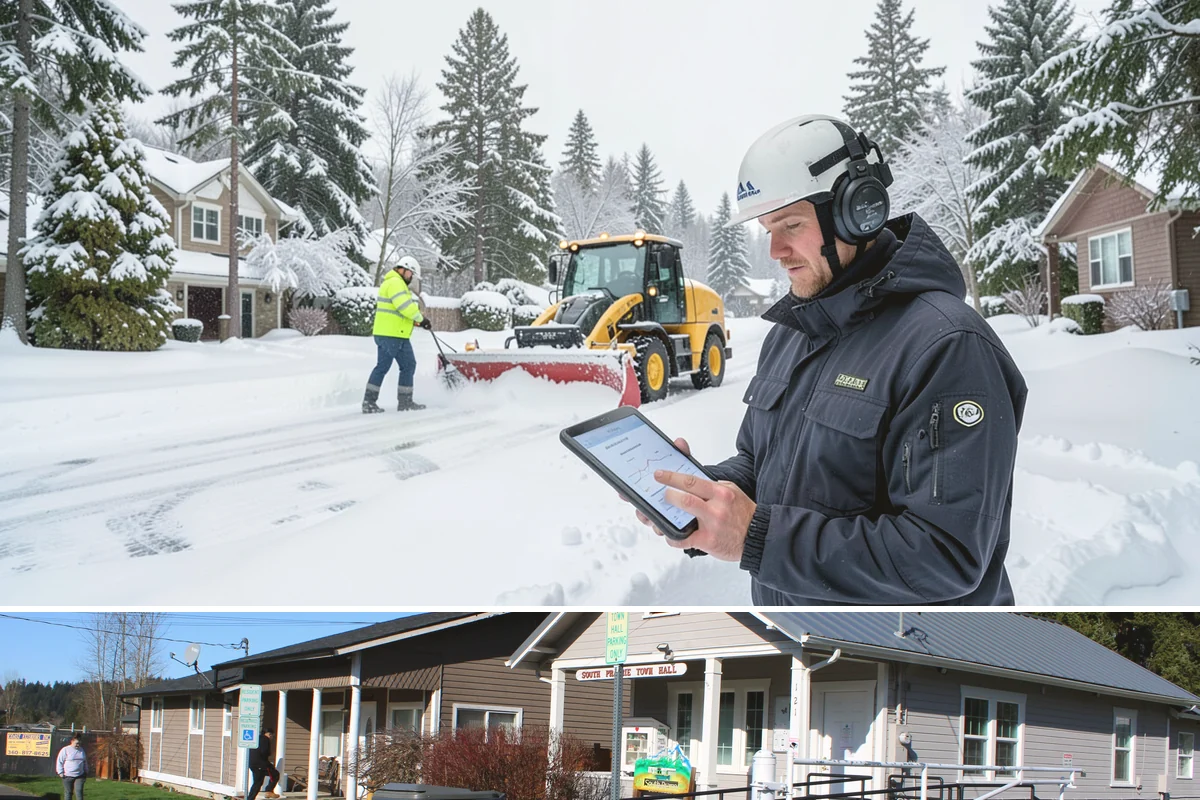 Hydrant Snow Clearing in South Prairie, Pierce County, WA - Hydrants need clearing immediately after any accumulating snowfall and whenever plowing pushes snow back over them through winter.
