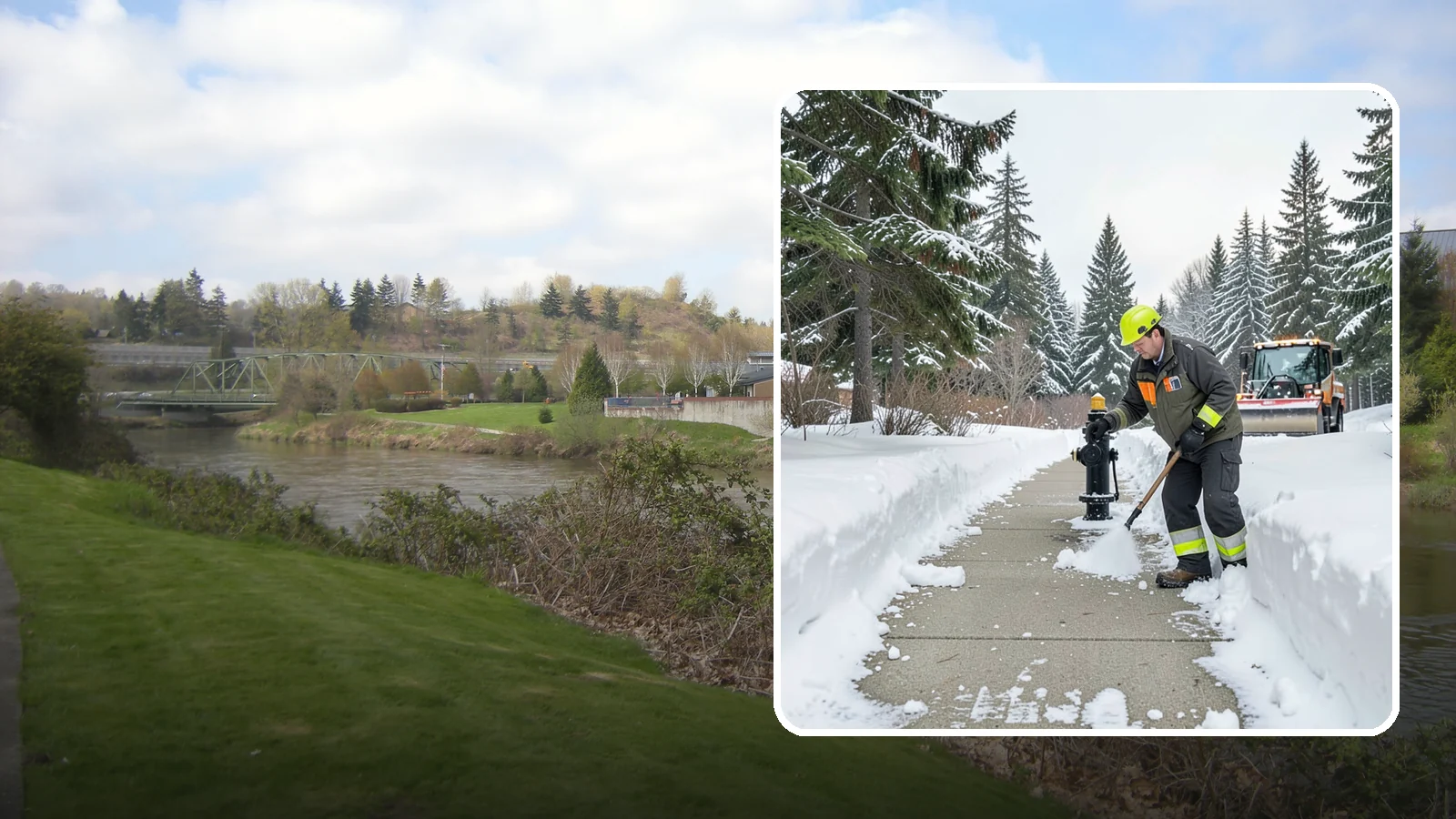Hydrant Snow Clearing in Tukwila, King County, WA - We clear snow and ice from fire hydrants so crews can connect without delay in an emergency.
