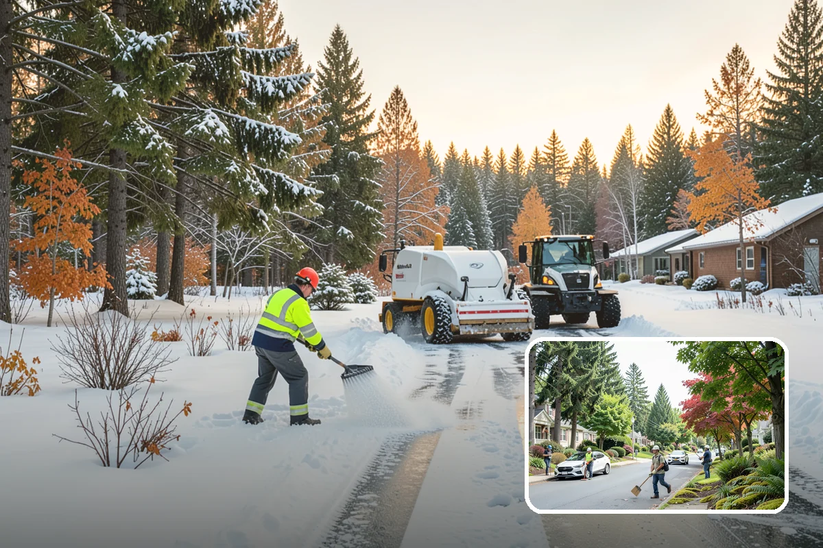 Ice Control in Beaux Arts Village, King County, WA - Breaks the ice-to-pavement bond before it can set