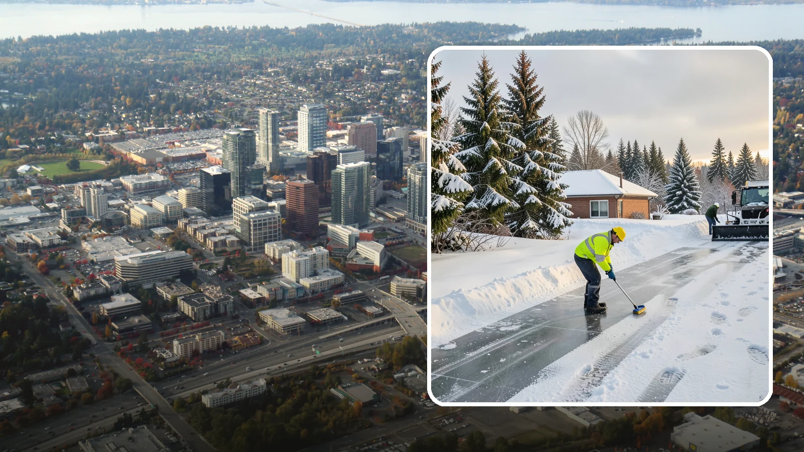 Ice Control in Bellevue, King County, WA - Proactive ice control stops slick surfaces from forming instead of scrambling to treat them after someone slips.