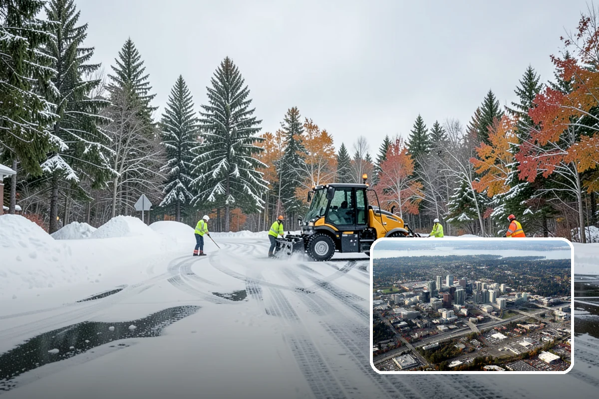 Ice Control in Bellevue, King County, WA - Breaks the ice-to-pavement bond before it can set